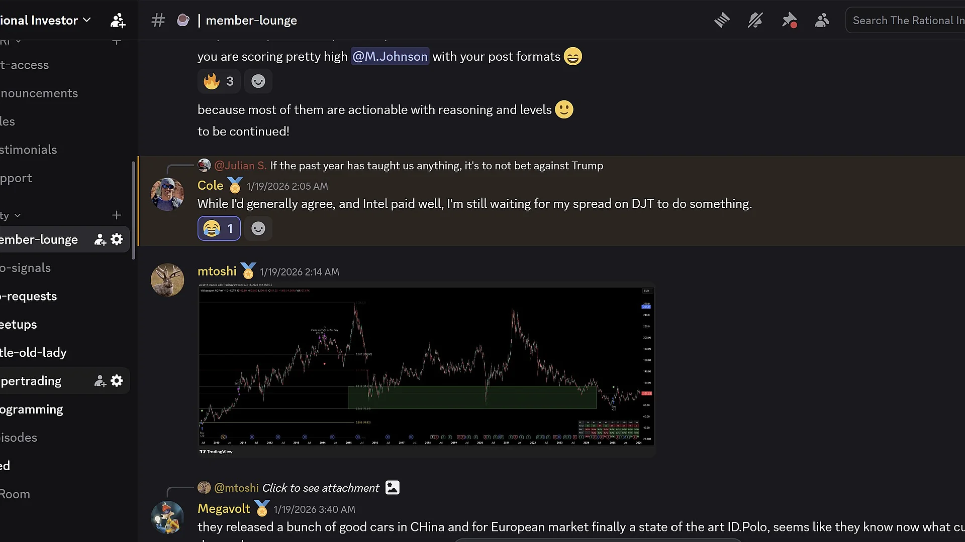 The Rational Investor Discord Community, live market discussion